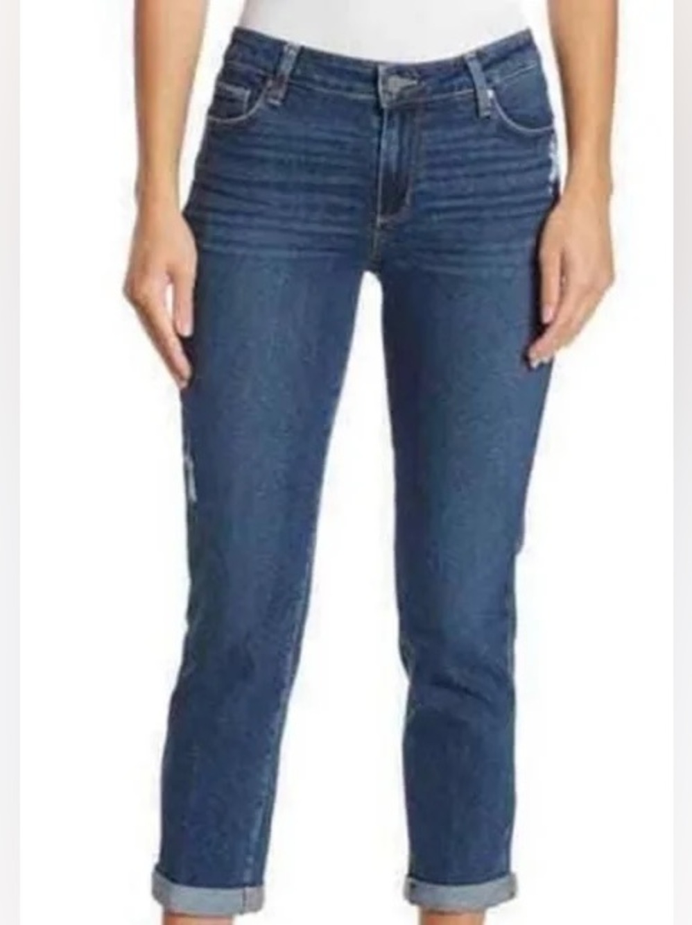 ✨🌿 Paige Brigitte Boyfriend Jeans 29 Merley Destructed Denim - Picture 3 of 8